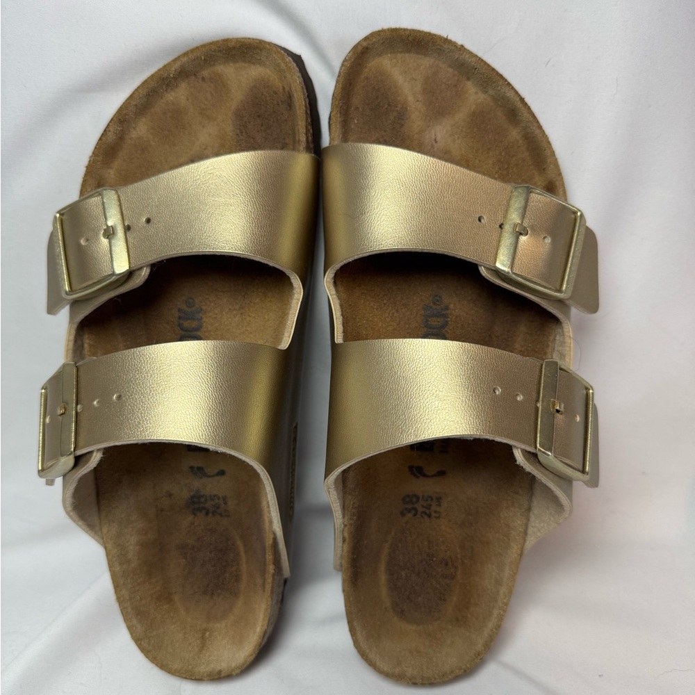 Birkenstock Gold Two-Strap Sandals